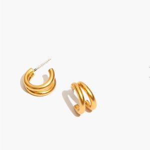 Madewell Split Mini Hoop Earrings in Vintage Gold